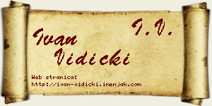 Ivan Vidicki vizit kartica